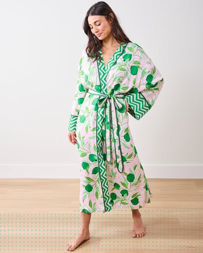 Lime Zest - Eco Satin Robe - Pink Salt - Printfresh