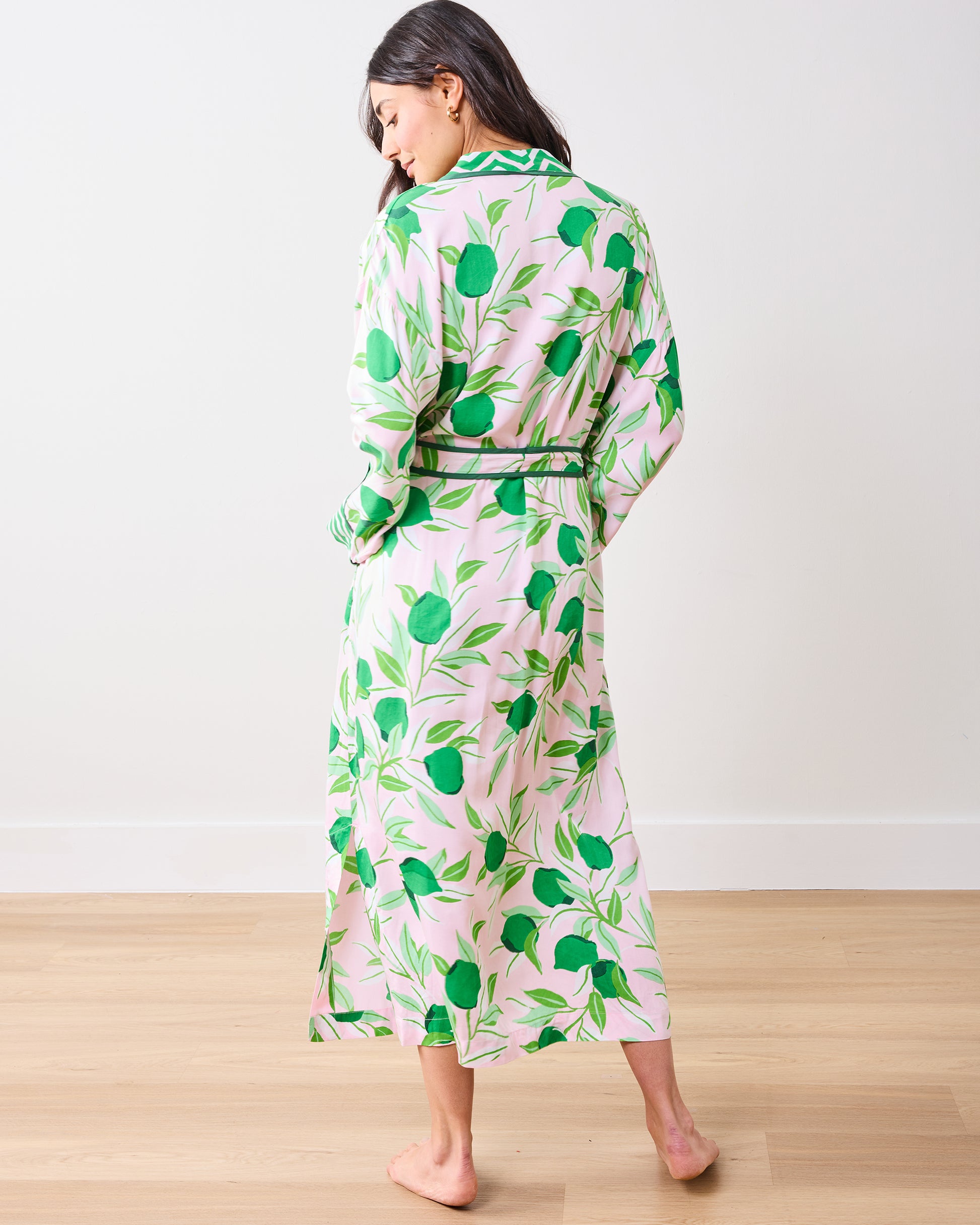 Lime Zest - Eco Satin Robe - Pink Salt - Printfresh
