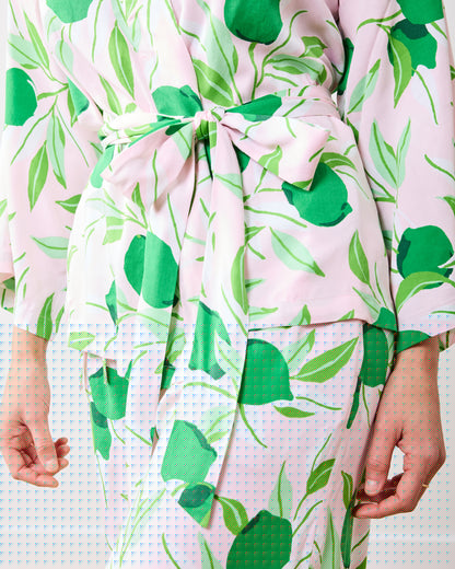 Lime Zest - Eco Satin Wrap Set - Pink Salt - Printfresh