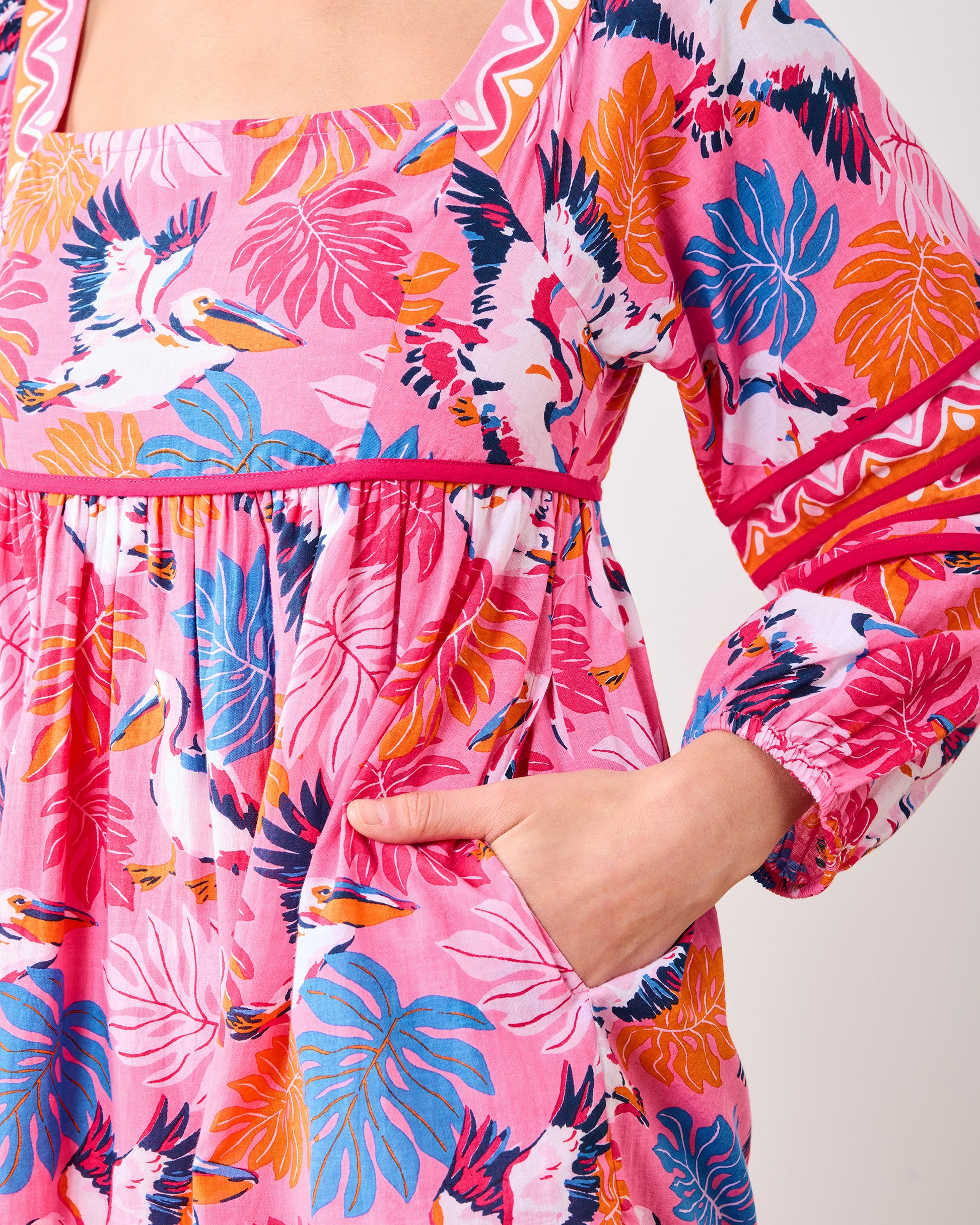 Pelican Palms - Maria Dress - Marina Pink - Printfresh