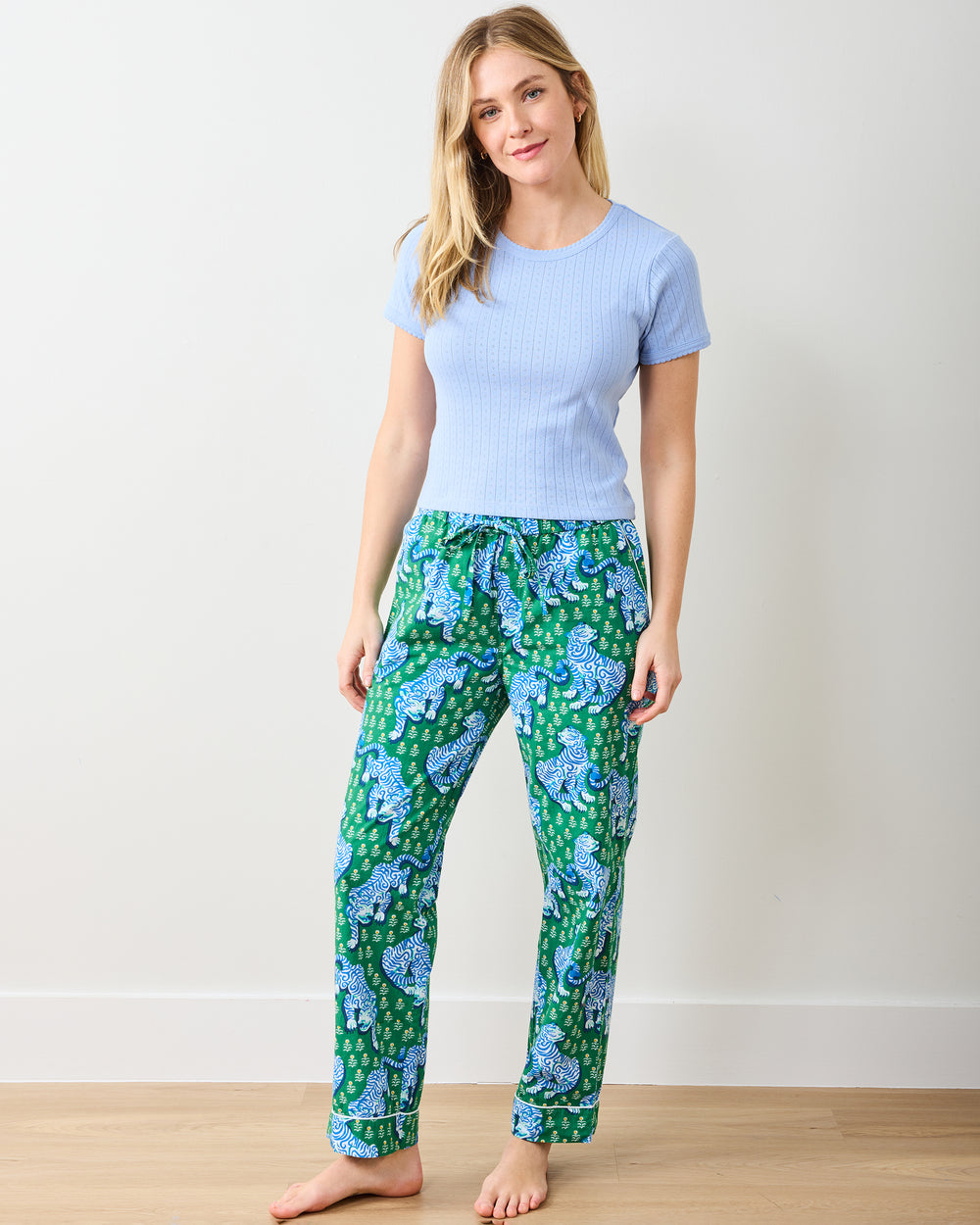 Pointelle Short Sleeve Tee - Misty Blue - Printfresh