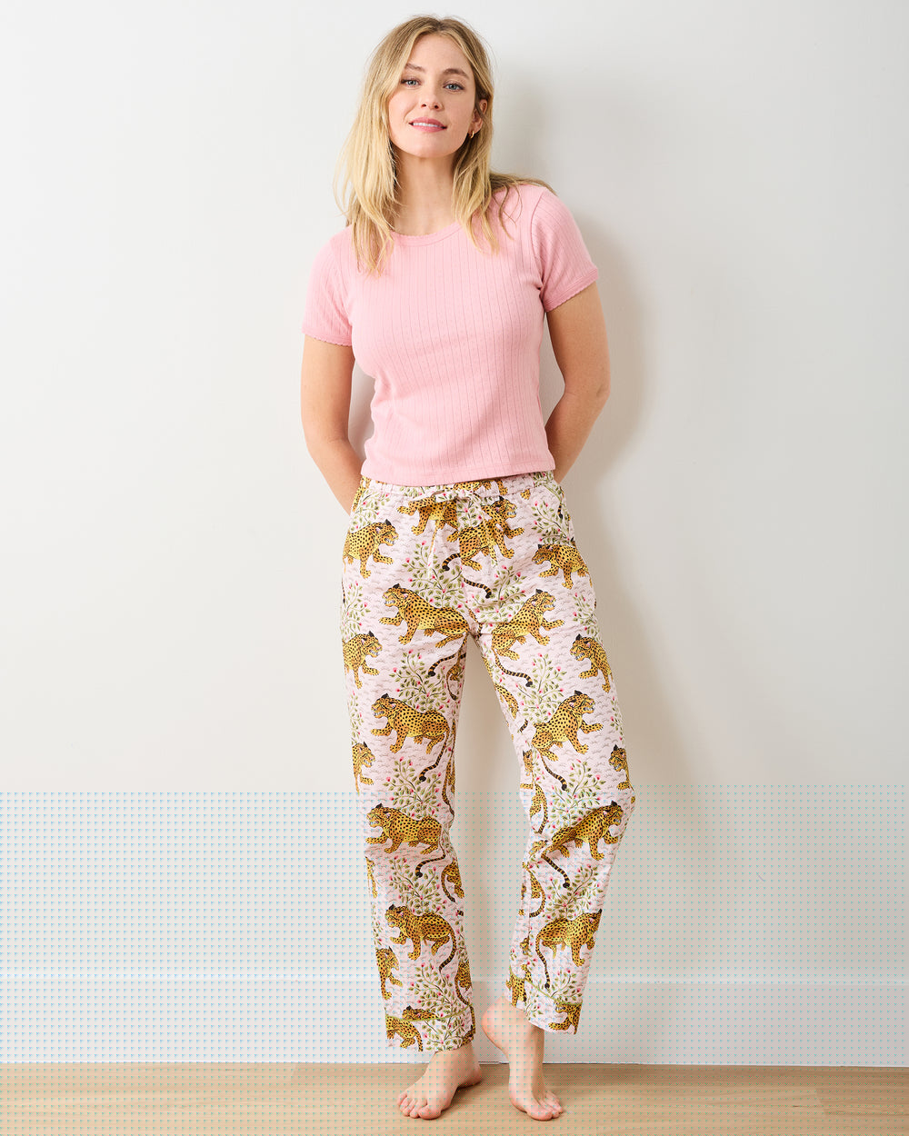 Pointelle Short Sleeve Tee - Pink Gemstone - Printfresh