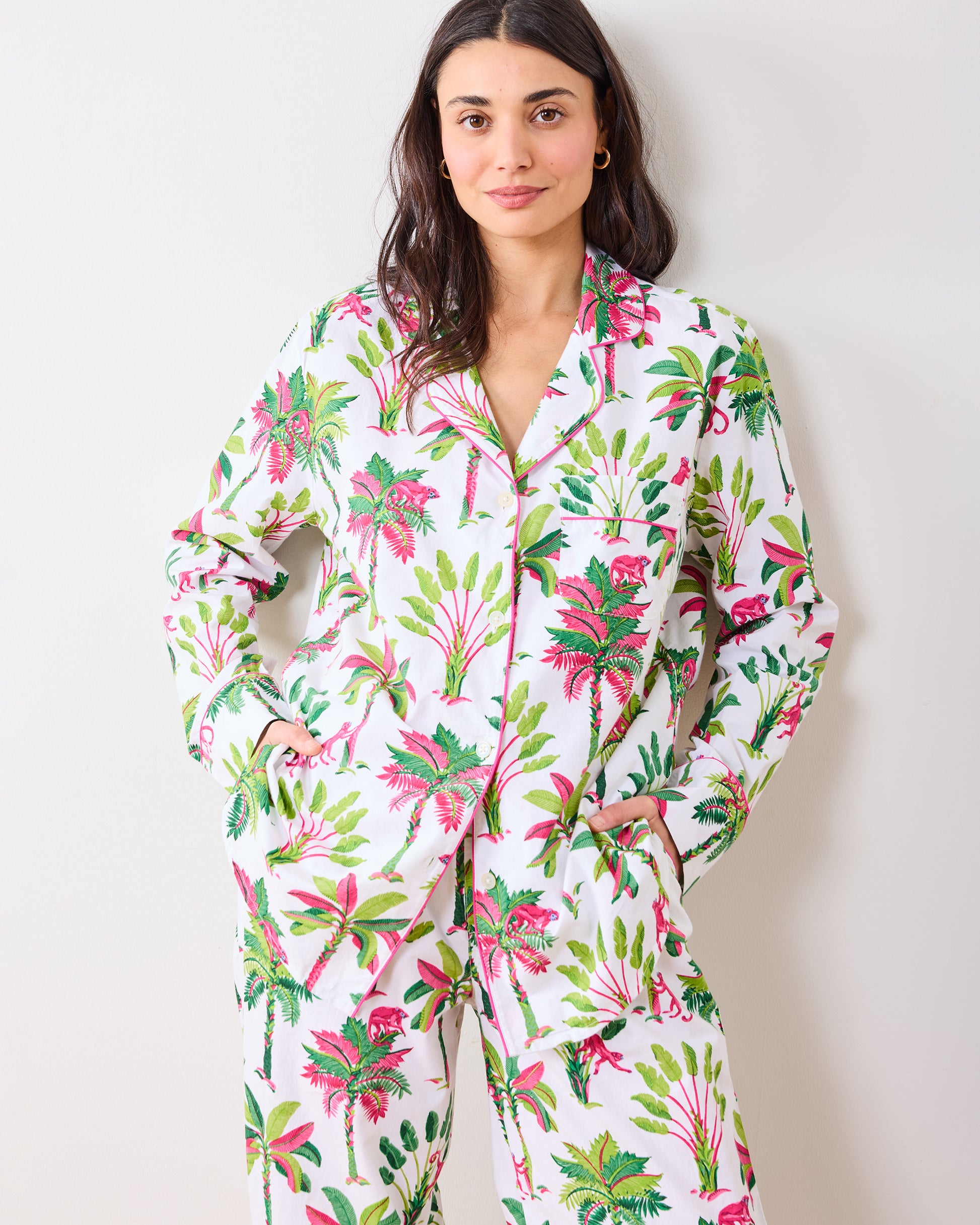 Royal Palms - Long Sleep Set - Pink Basil - Printfresh