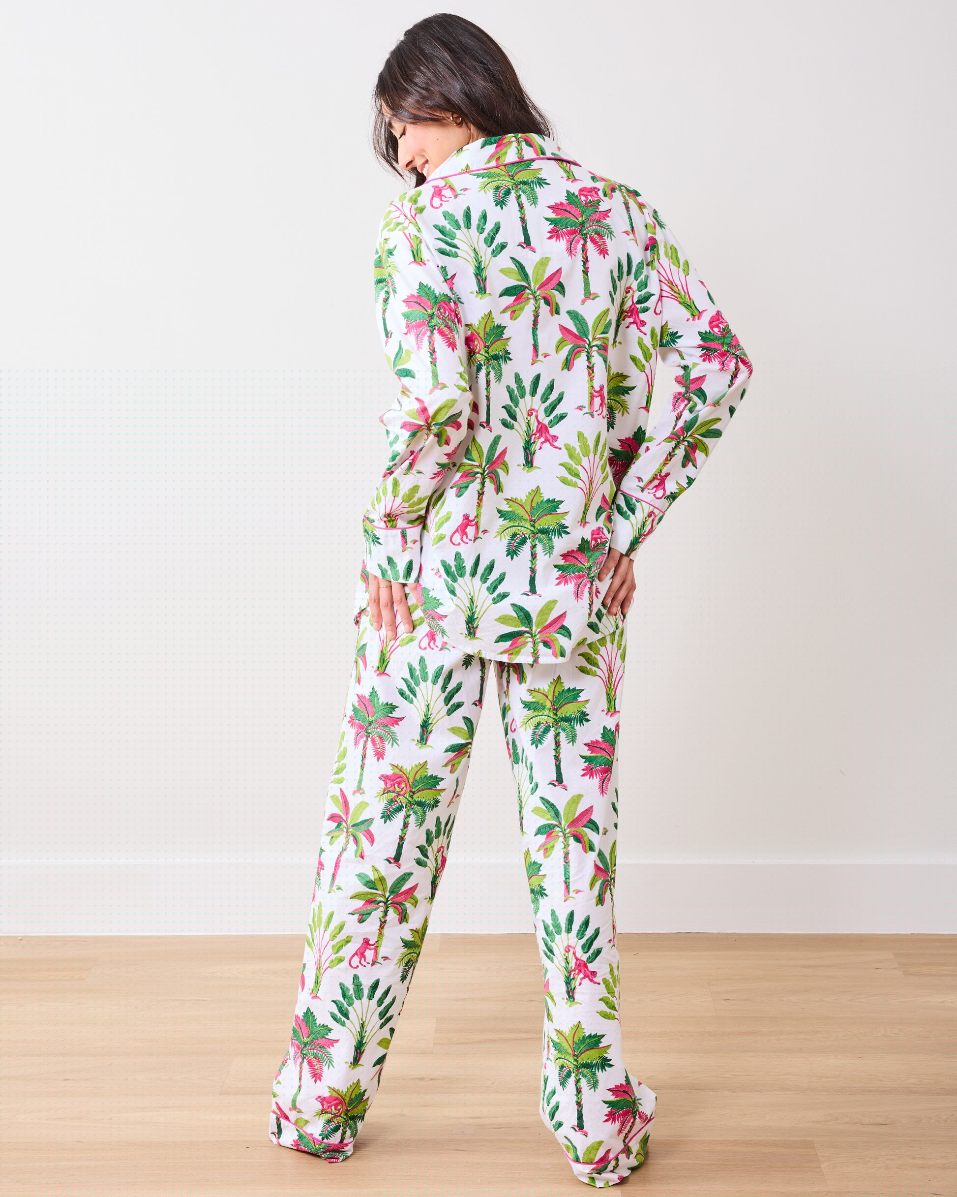 Royal Palms - Tall Long PJ Set - Pink Basil - Printfresh