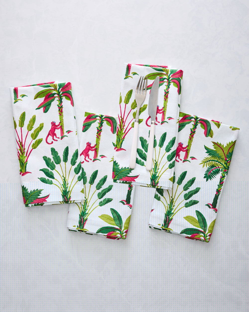 Royal Palms - Dinner Napkins Set Of 4 - Pink Basil - Printfresh