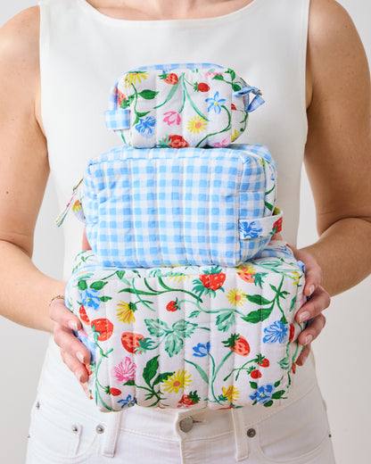 Strawberry Vines - Three's Best Pouch Set - Cloud - Printfresh