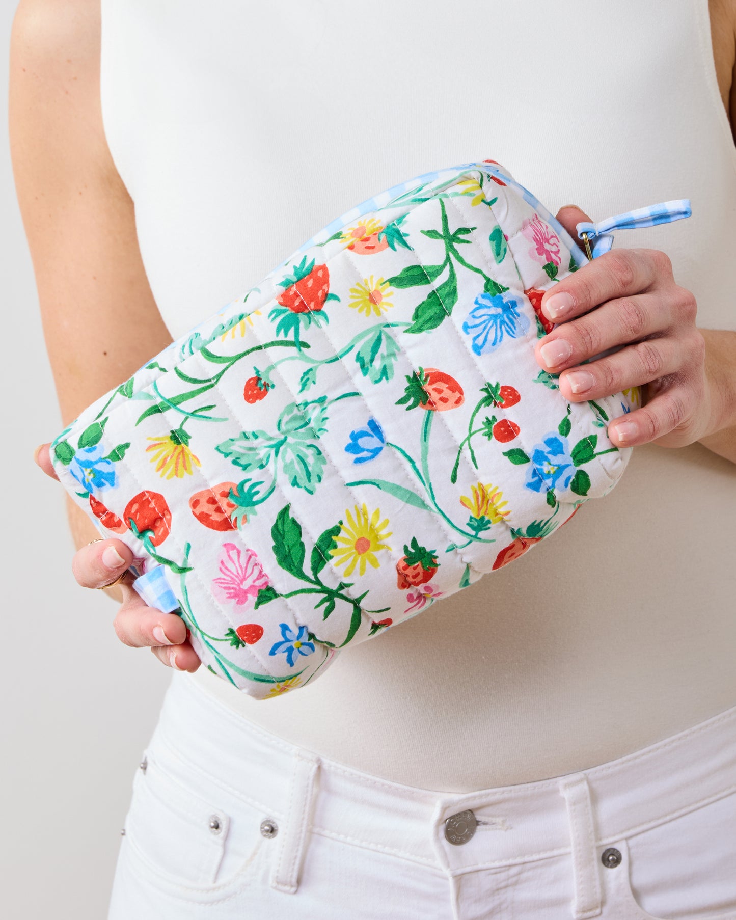 Strawberry Vines - Three's Best Pouch Set - Cloud - Printfresh