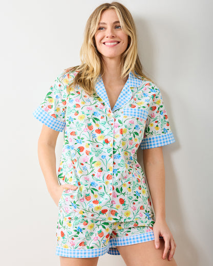 Strawberry Vines - Short PJ Set - Cloud - Printfresh
