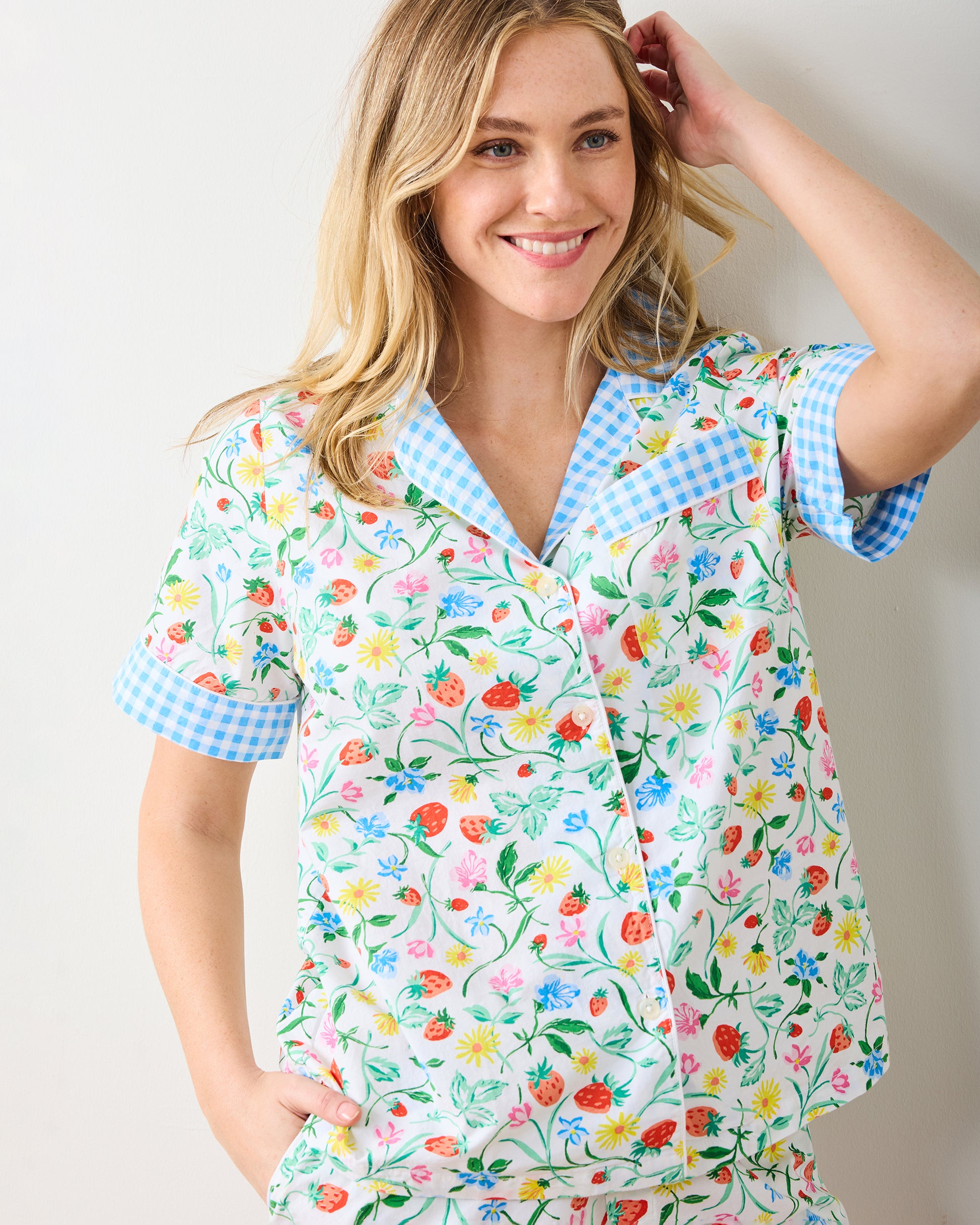 Strawberry Vines - Short PJ Set - Cloud - Printfresh