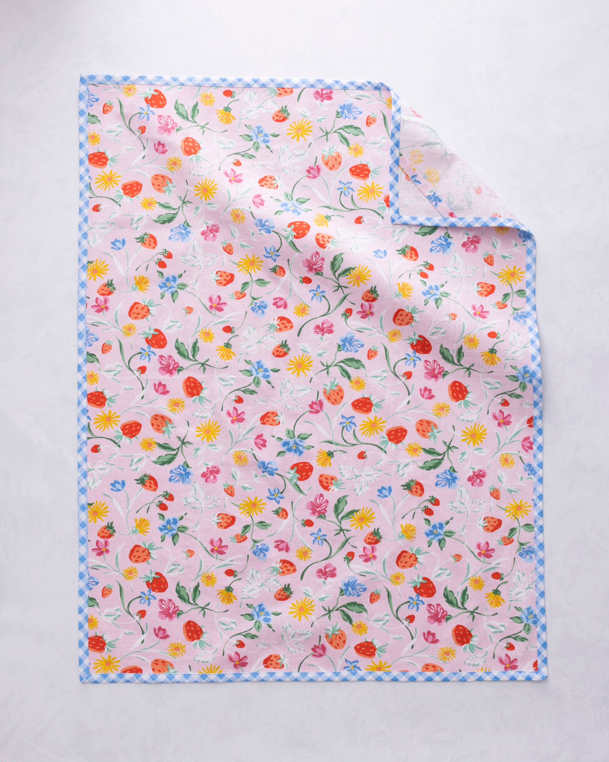 Strawberry Vines - Tea Towels Set Of 2 - Blush - Printfresh