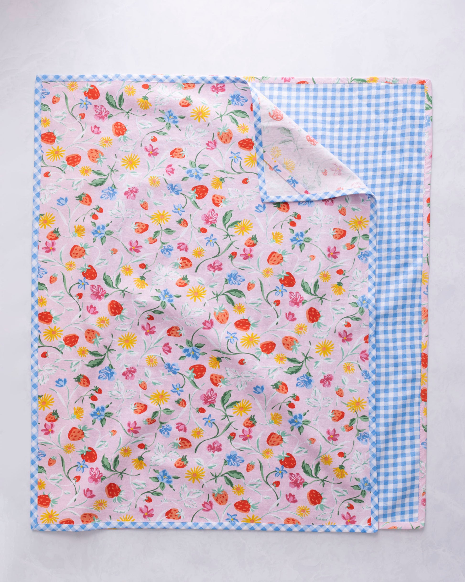 Strawberry Vines - Tea Towels Set Of 2 - Blush - Printfresh