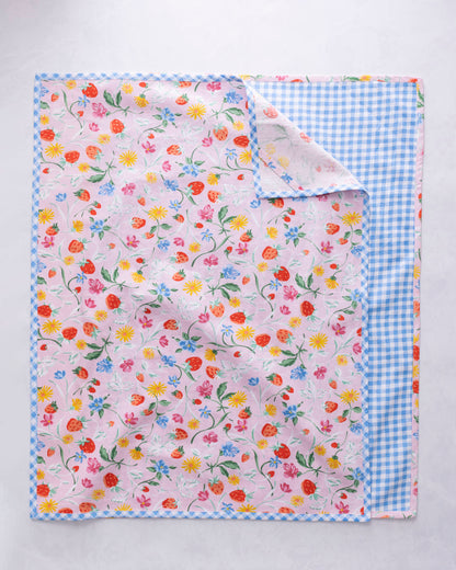 Strawberry Vines - Tea Towels Set Of 2 - Blush - Printfresh