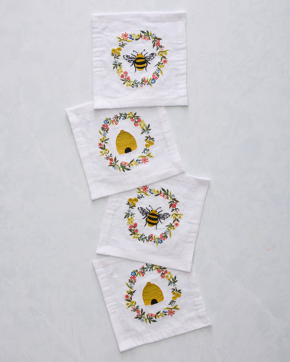 Sweet Bee - Cocktail Napkins Set Of 4 - Cloud - Printfresh