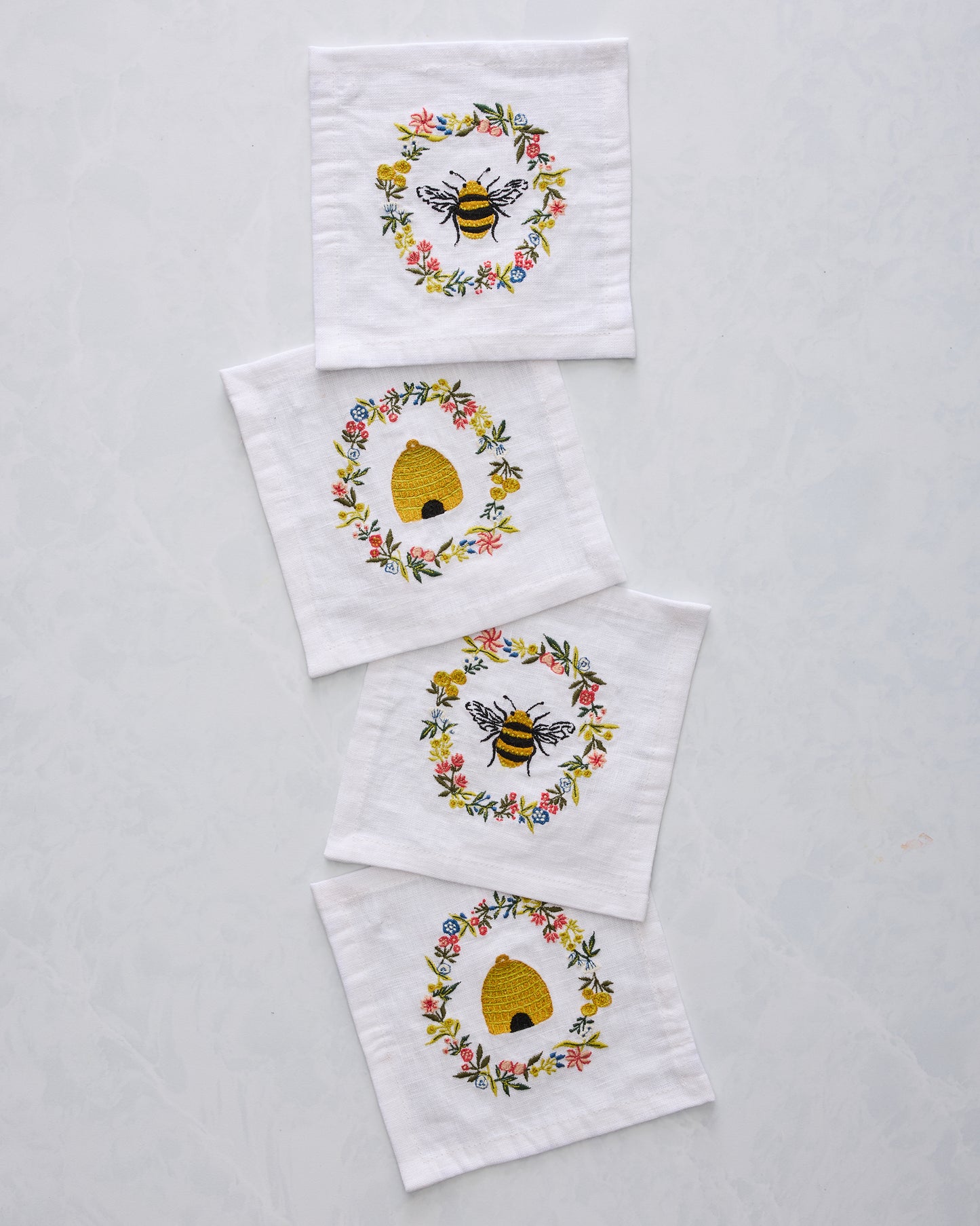 Sweet Bee - Cocktail Napkins Set Of 4 - Cloud - Printfresh