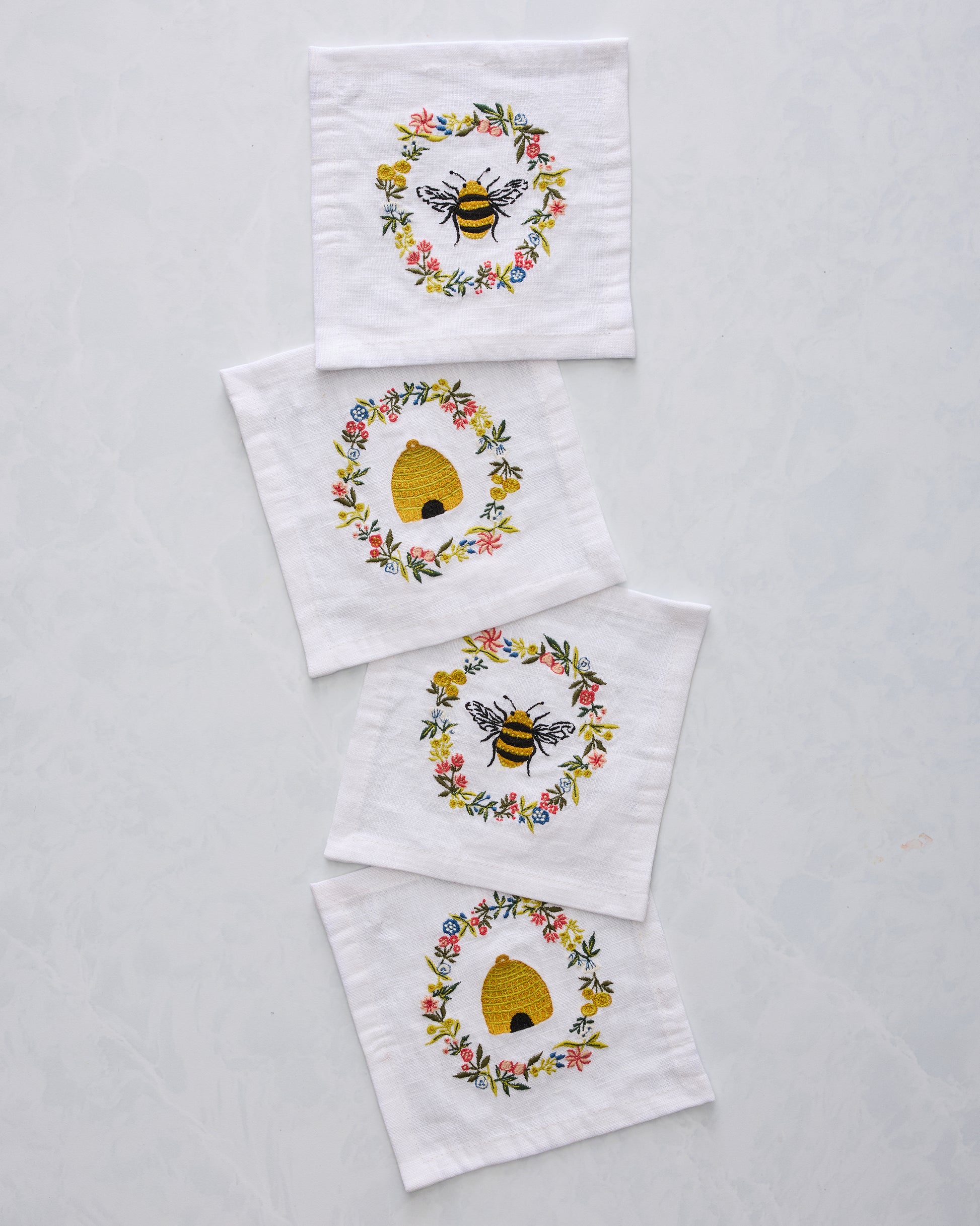 Sweet Bee - Cocktail Napkins Set Of 4 - Cloud - Printfresh