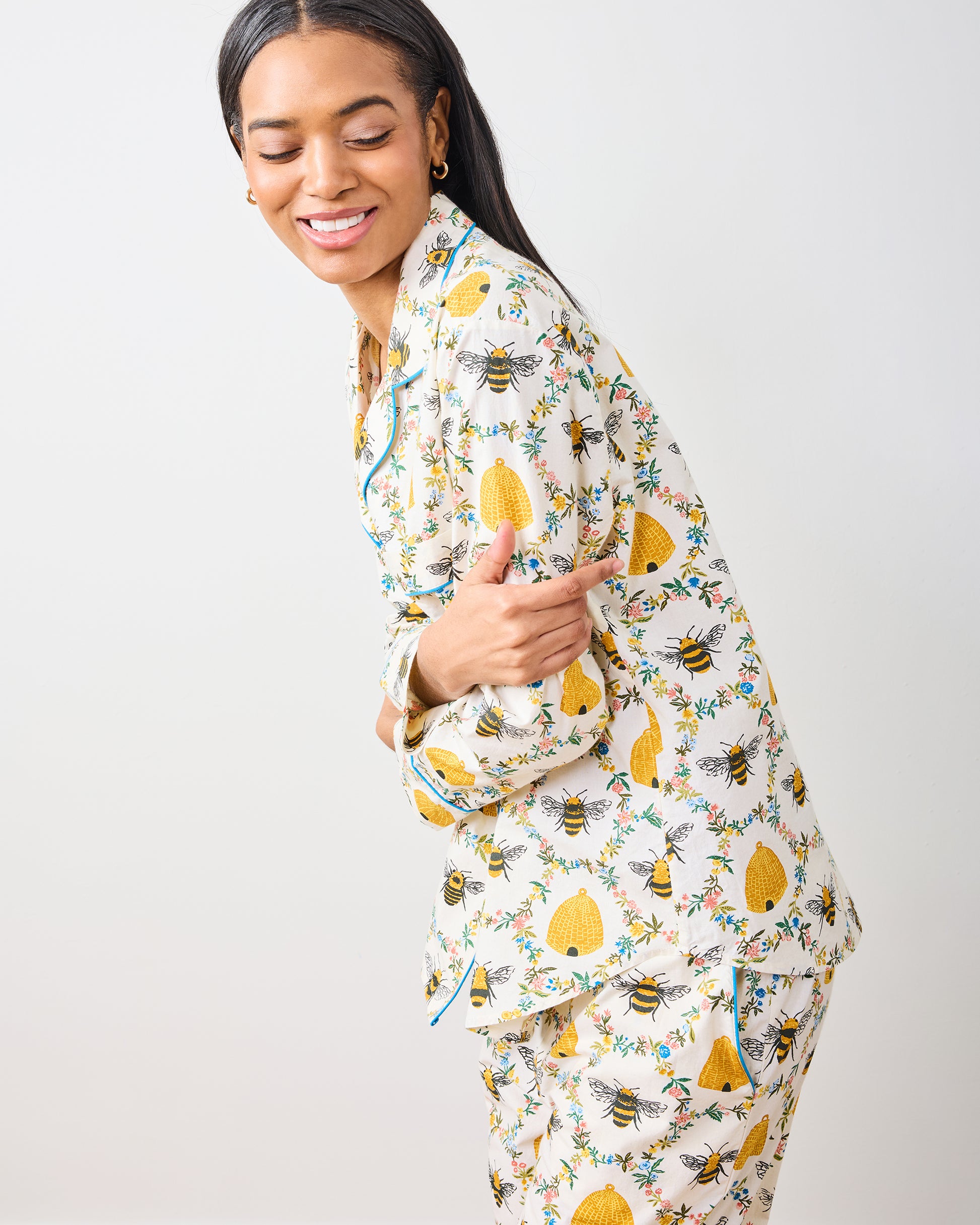 Sweet Bee - Long PJ Set - Cream - Printfresh
