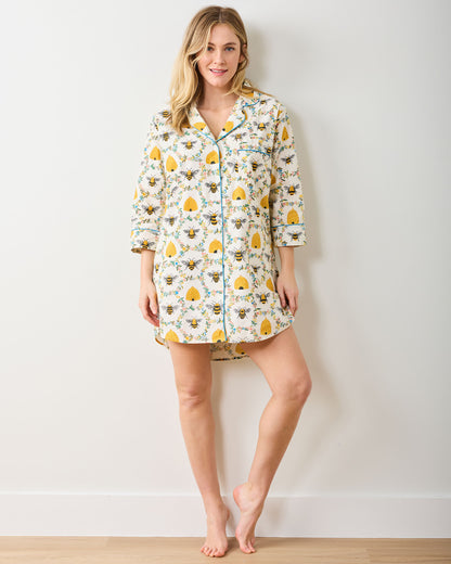 Sweet Bee - Sleep Shirt - Cream - Printfresh