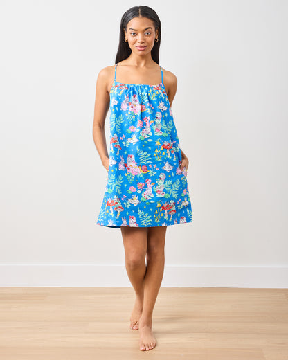 Tea Party - Cami Nightgown - Soft Cobalt - Printfresh