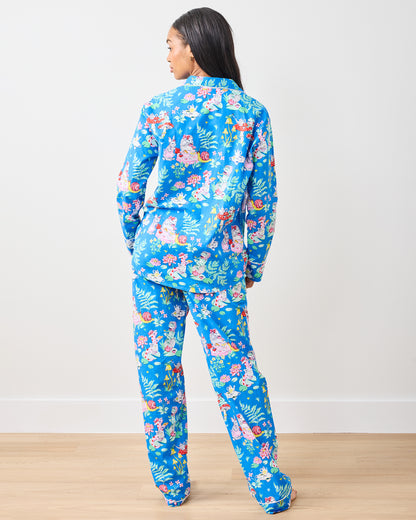 Tea Party - Long PJ Set - Soft Cobalt - Printfresh