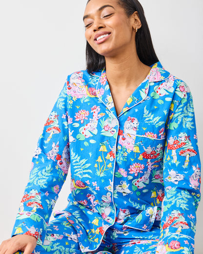 Tea Party - Long PJ Set - Soft Cobalt - Printfresh