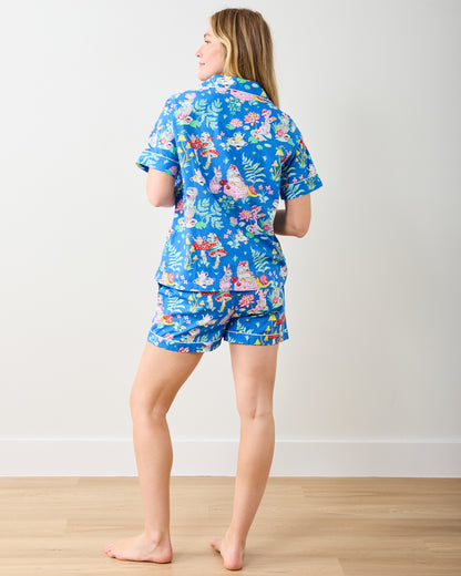 Tea Party - Short PJ Set -  Soft Cobalt - Printfresh