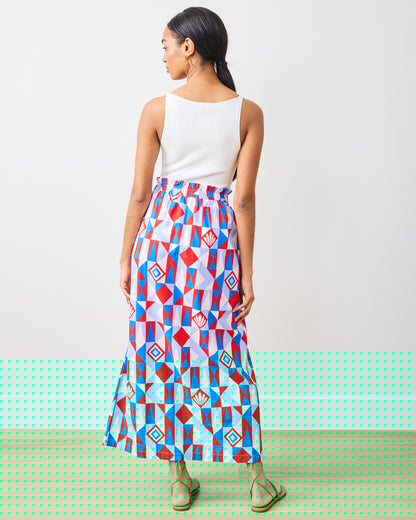 Underwater Mosaic - Escape Skirt - Retro Red - Printfresh