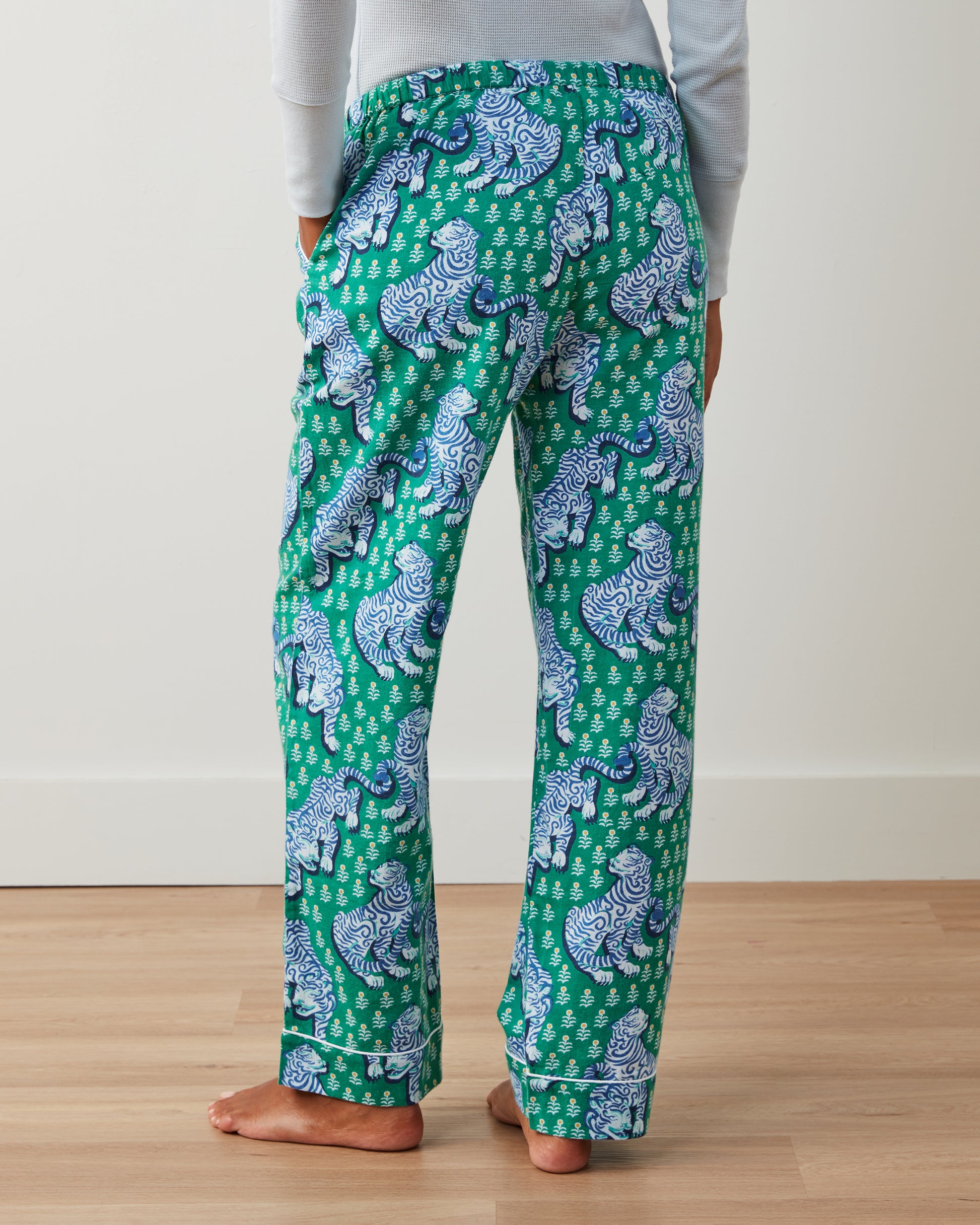 Tiger Queen - Lightweight Flannel PJ Pants - Jade - Printfresh