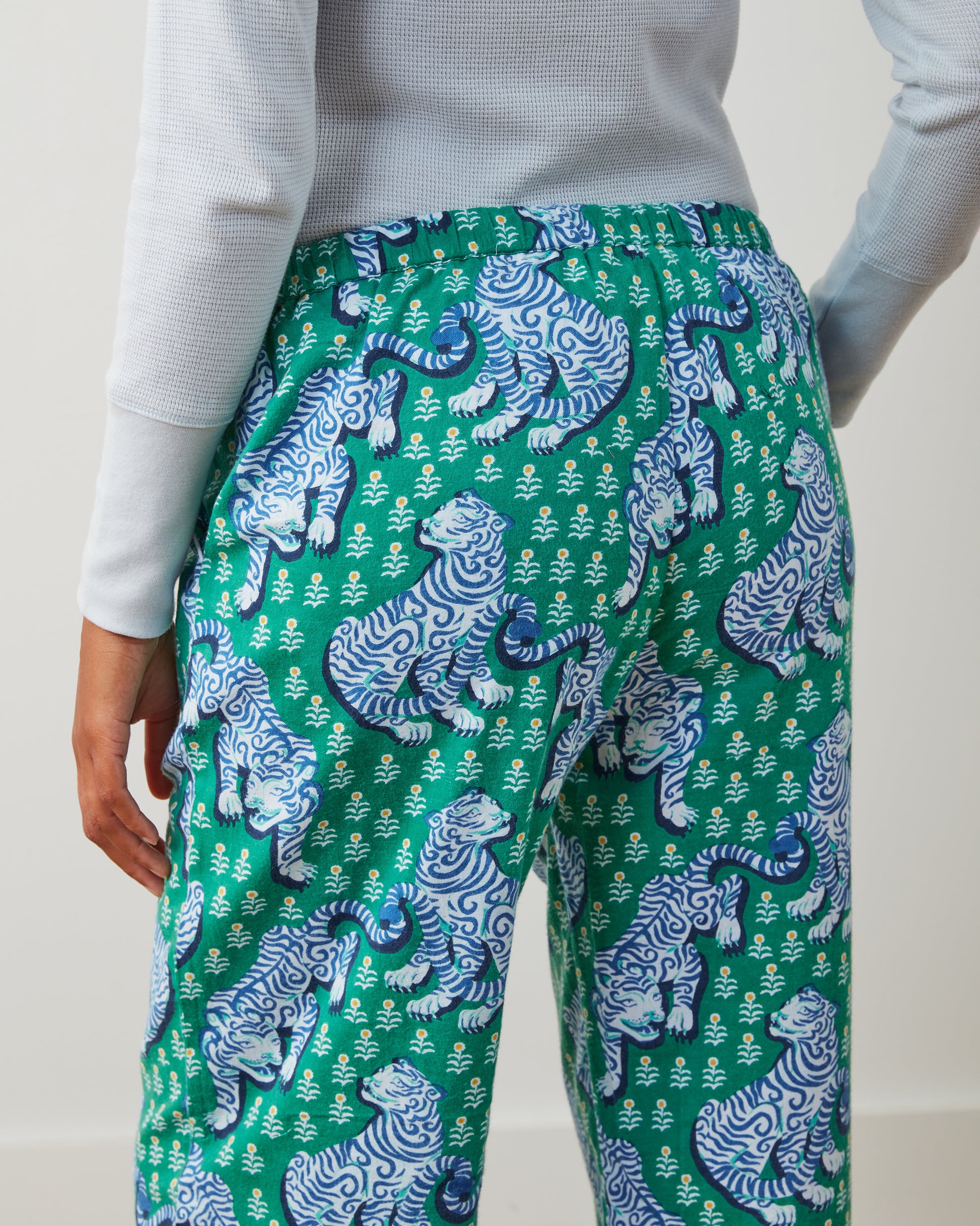 Tiger Queen - Lightweight Flannel PJ Pants - Jade - Printfresh
