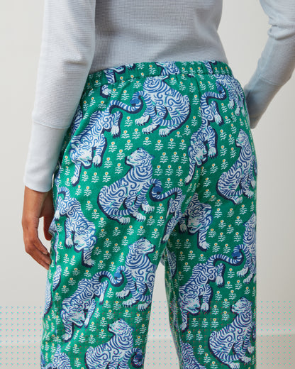 Tiger Queen - Lightweight Flannel PJ Pants - Jade - Printfresh