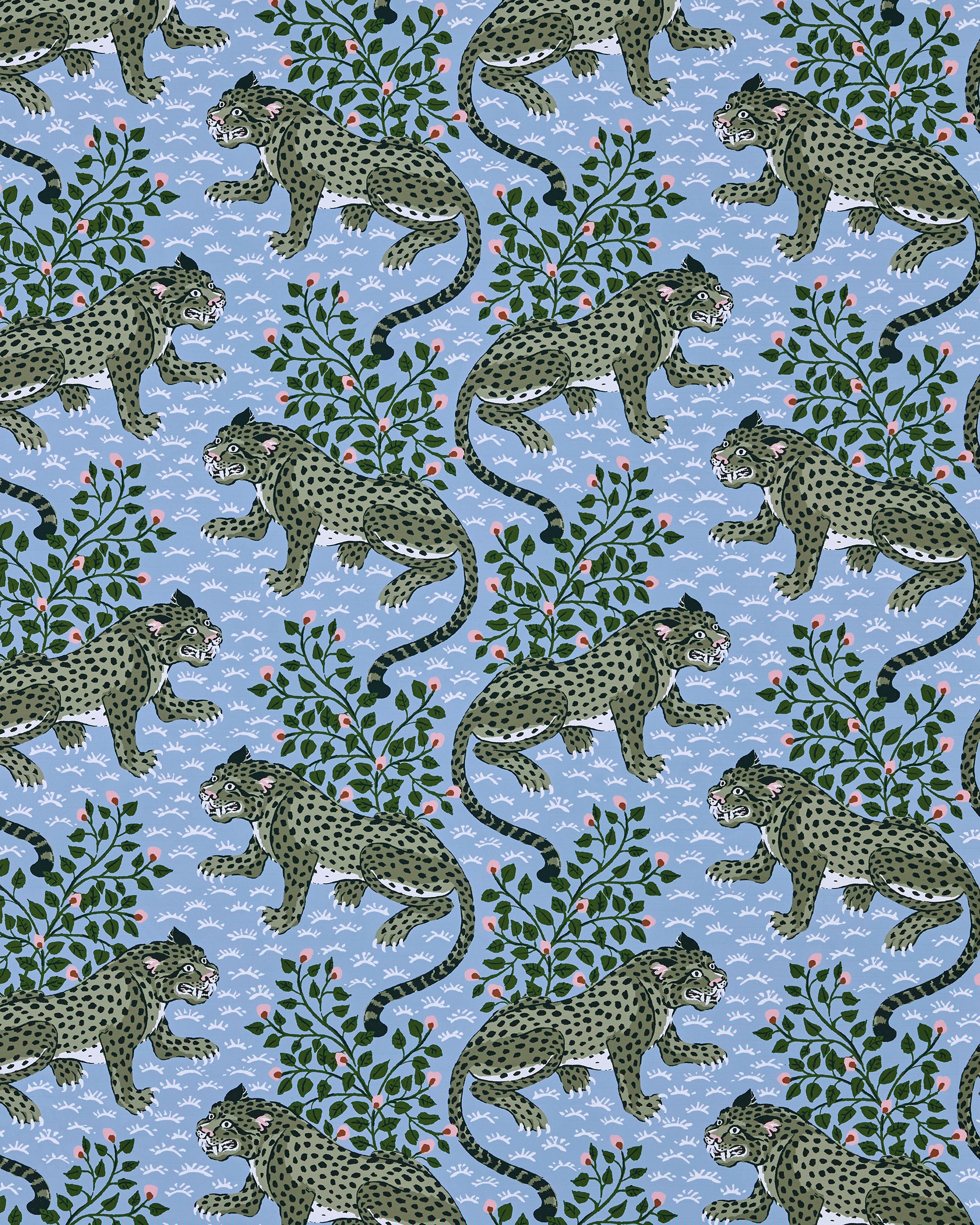 Bagheera - Peel & Stick Wallpaper - Ice Blue - Printfresh