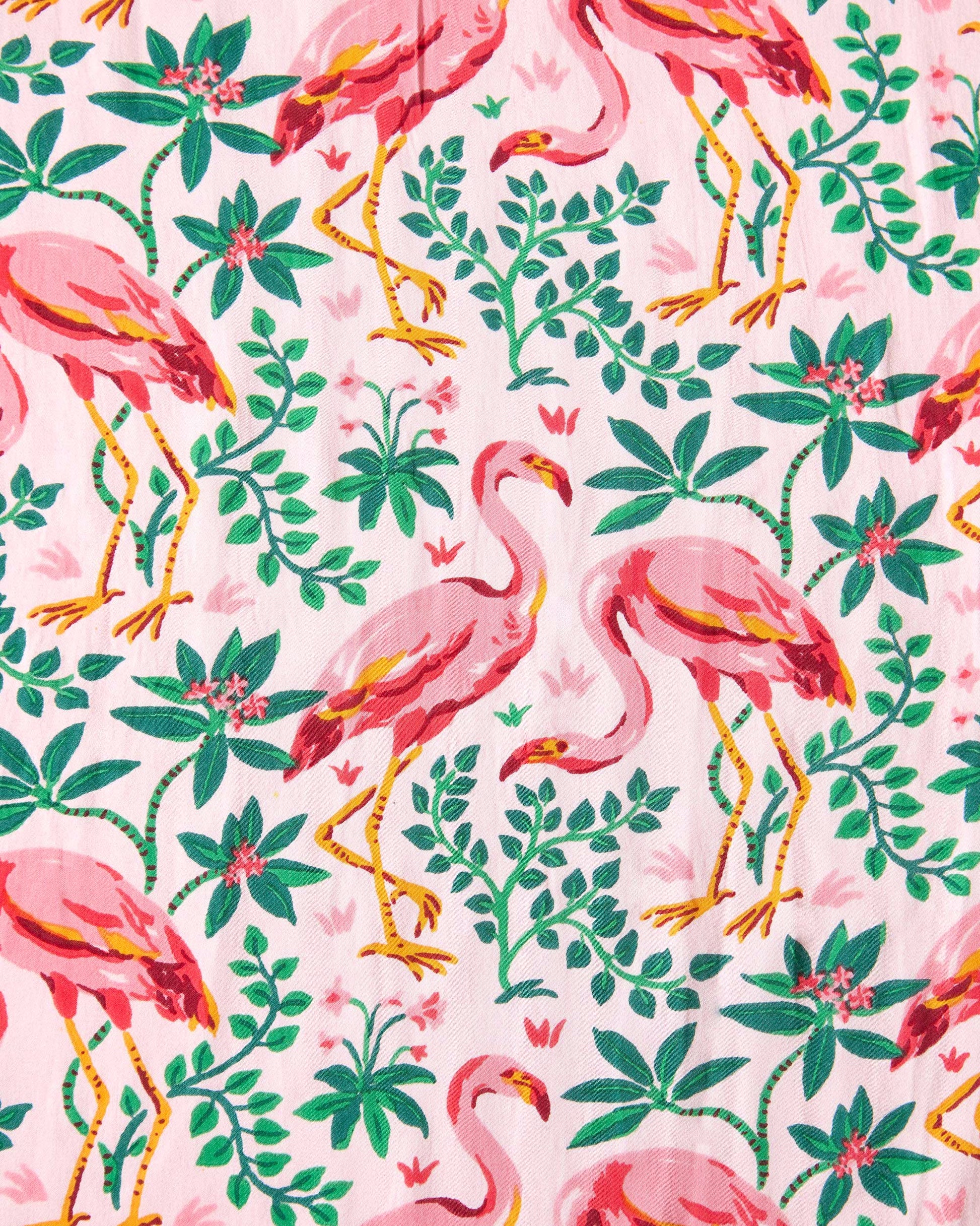 Flock of Flamingos - Eco Satin Robe - Rose - Printfresh