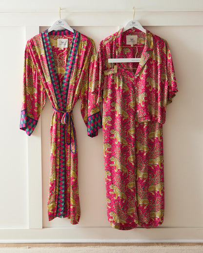 Bagheera - Eco Satin Wildest Dreams & Robe Set - Hot Pink - Printfresh