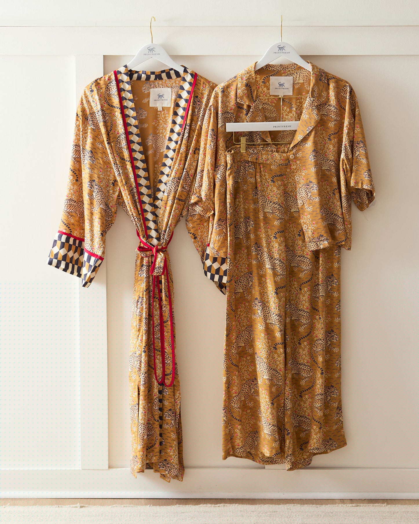 Bagheera - Eco Satin Wildest Dreams & Robe Set - Tobacco - Printfresh