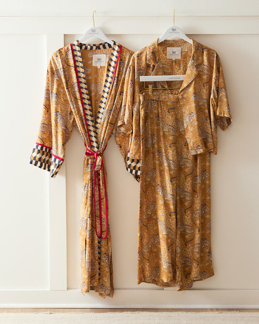 Bagheera - Eco Satin Wildest Dreams & Robe Set - Tobacco - Printfresh