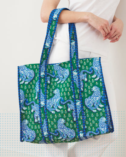 Tiger Queen - The Traveler Tote - Jade - Printfresh
