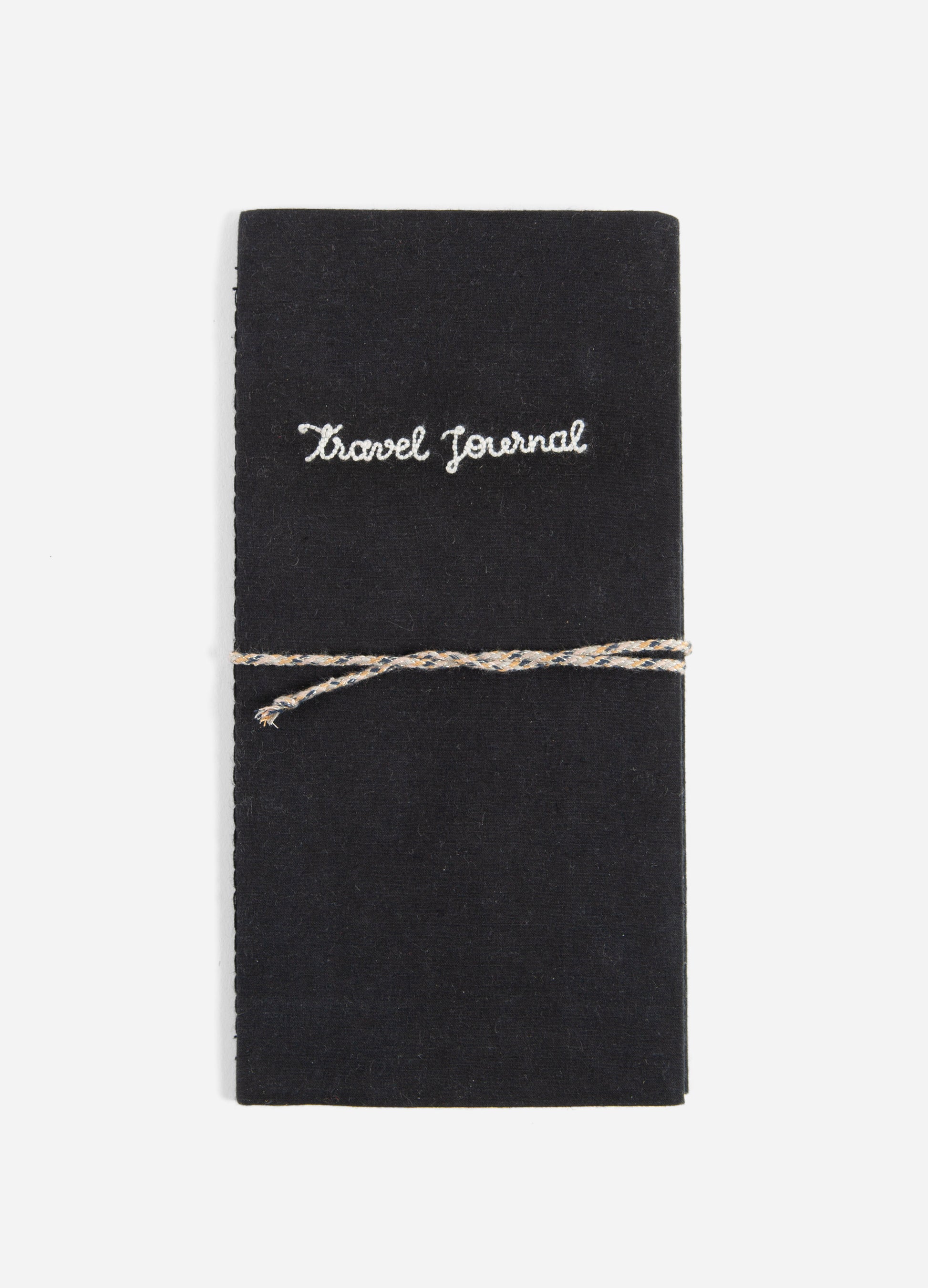 Traveler - Embroidered Cotton Travel Journal - Black - Printfresh