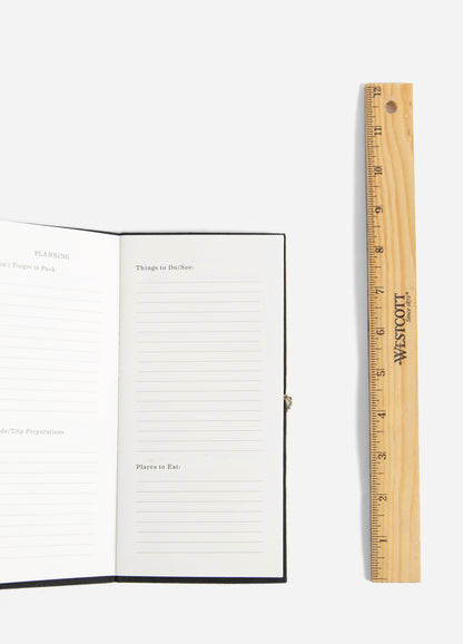 Traveler - Embroidered Cotton Travel Journal - Black - Printfresh