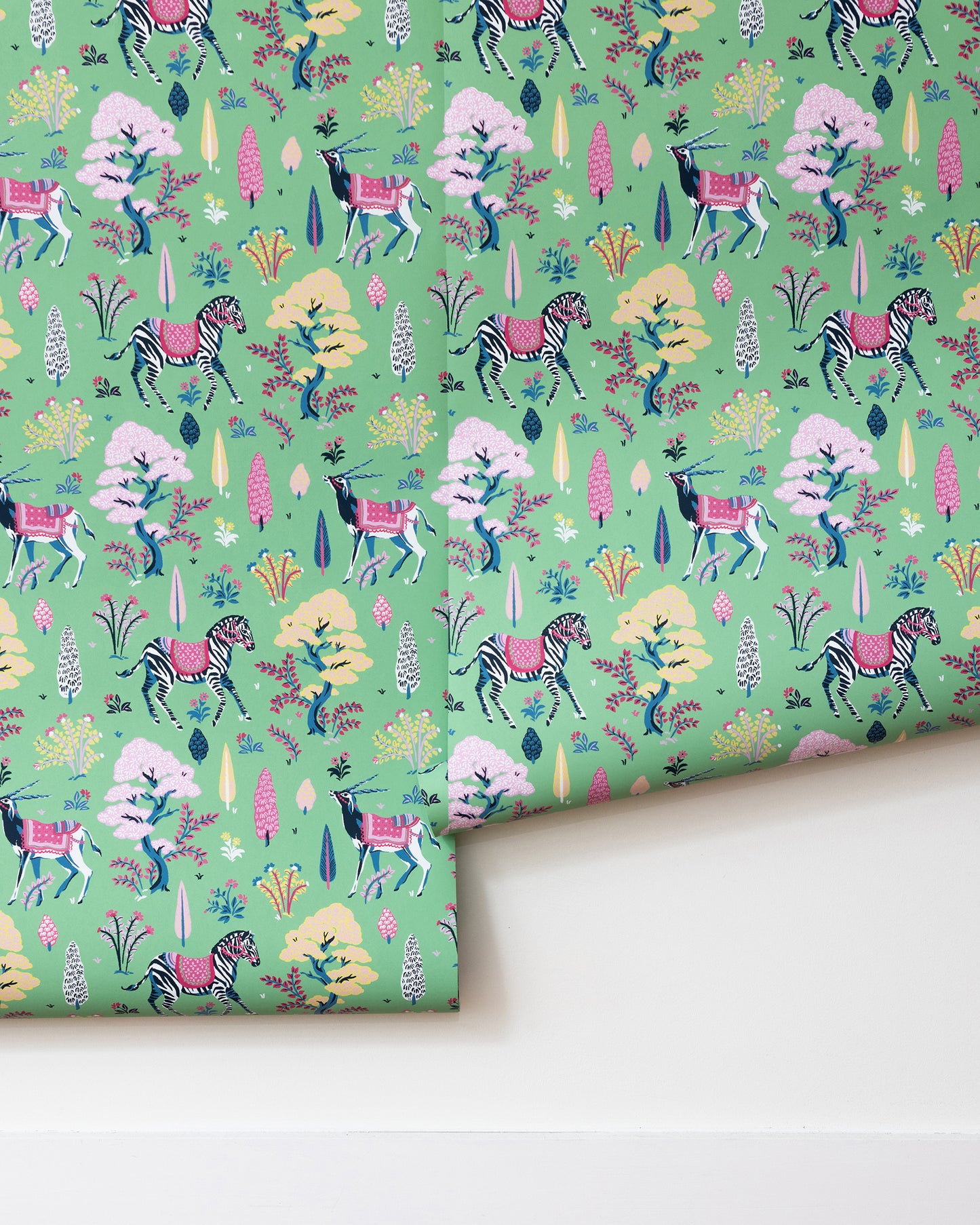 Antelope's Forest - Wallpaper Double Roll - Jade - Printfresh